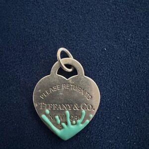 Tiffany & Co. Silver Heart Pendant with Turquoise Detail
